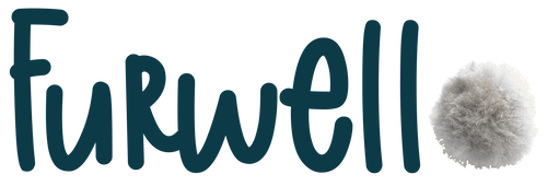 Furwell logo with a fluffy gray ball on a white background